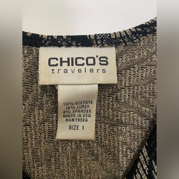Vintage Chico’s Travelers Short Sleeve Blouse Size 1 - Picture 6 of 6